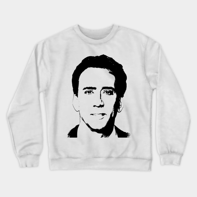 Nicolas Cage Pop Art Portrait Crewneck Sweatshirt by phatvo